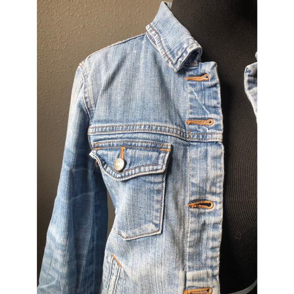 J. Crew light blue faded Jean denim jacket women's size xs extra small - Picture 2 of 7